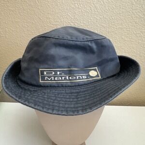 Vintage Dr Martens Mens L/XL Blue Bucket Hat 90s Grunge Skate Logo Cap EUC